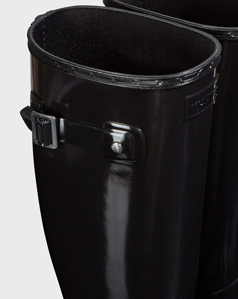 Bottes Hautes de Pluie Hunter Original Refined Gloss Femme Noir QHNIATX-27